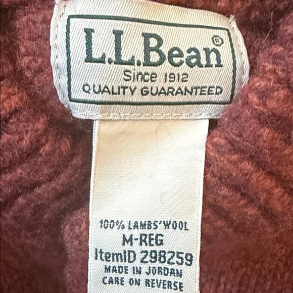 L.L.Bean Men Classic Ragg Wool Sweater, Henley, Fair Isle Size Medium - Picture 10 of 10